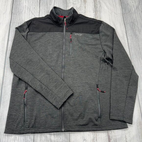 Orvis Full Zip‎ Pullover Sweater XL Gray Fishing Casual Outdoors Mens